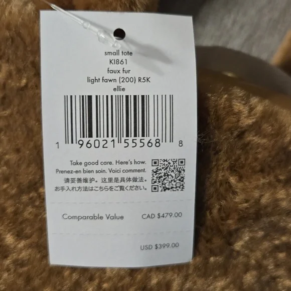 Kate Spade Brown Faux Fur Tote Bag - Picture 11 of 12